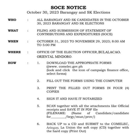 www comelec gov ph soce form download|FILING OF SOCE: To Download .